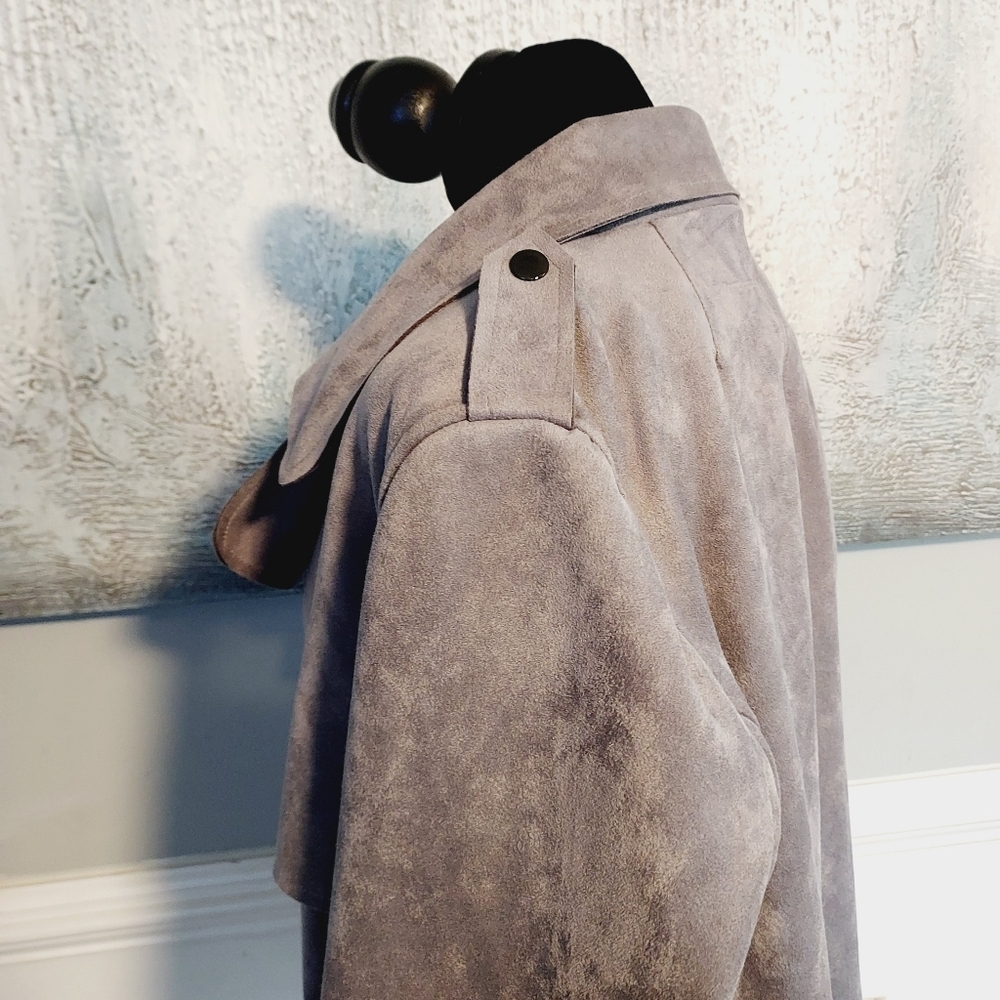 KUT From The Kloth Jacee Open Faux Suede Moto Jacket Sz L - Picture 4 of 11